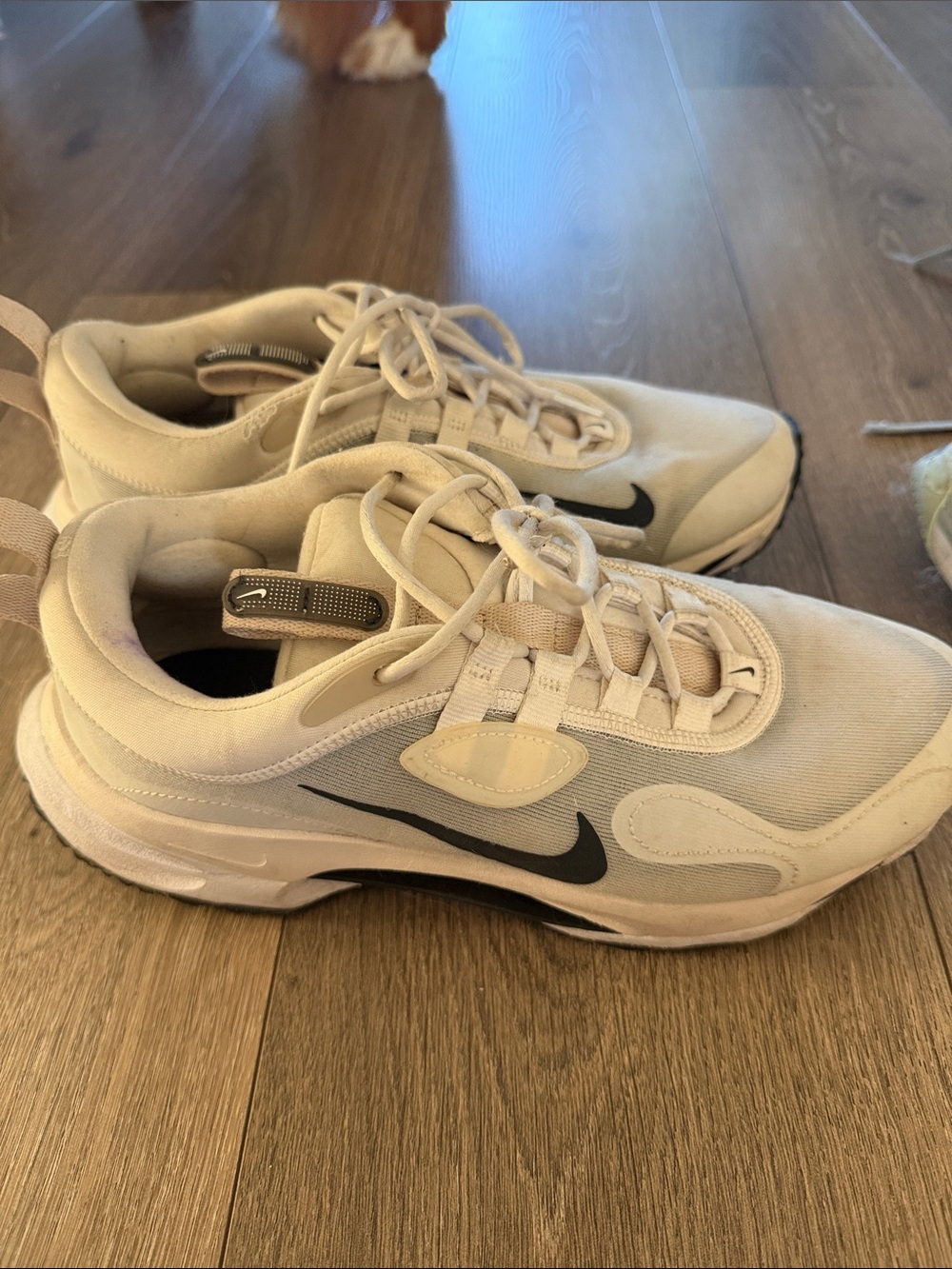 Nike Beige and Black Low-Top Sneakers